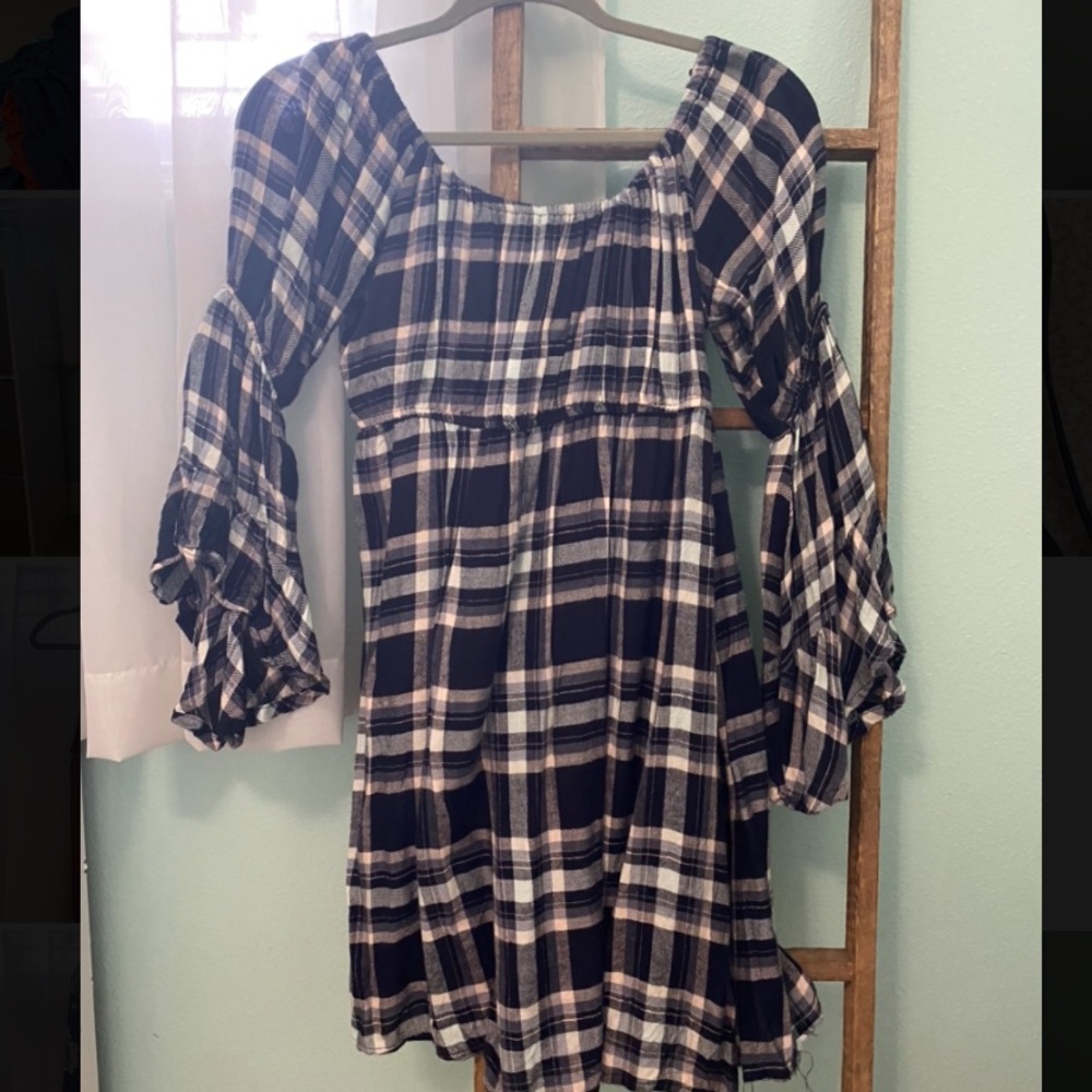 Plaid flowy dress